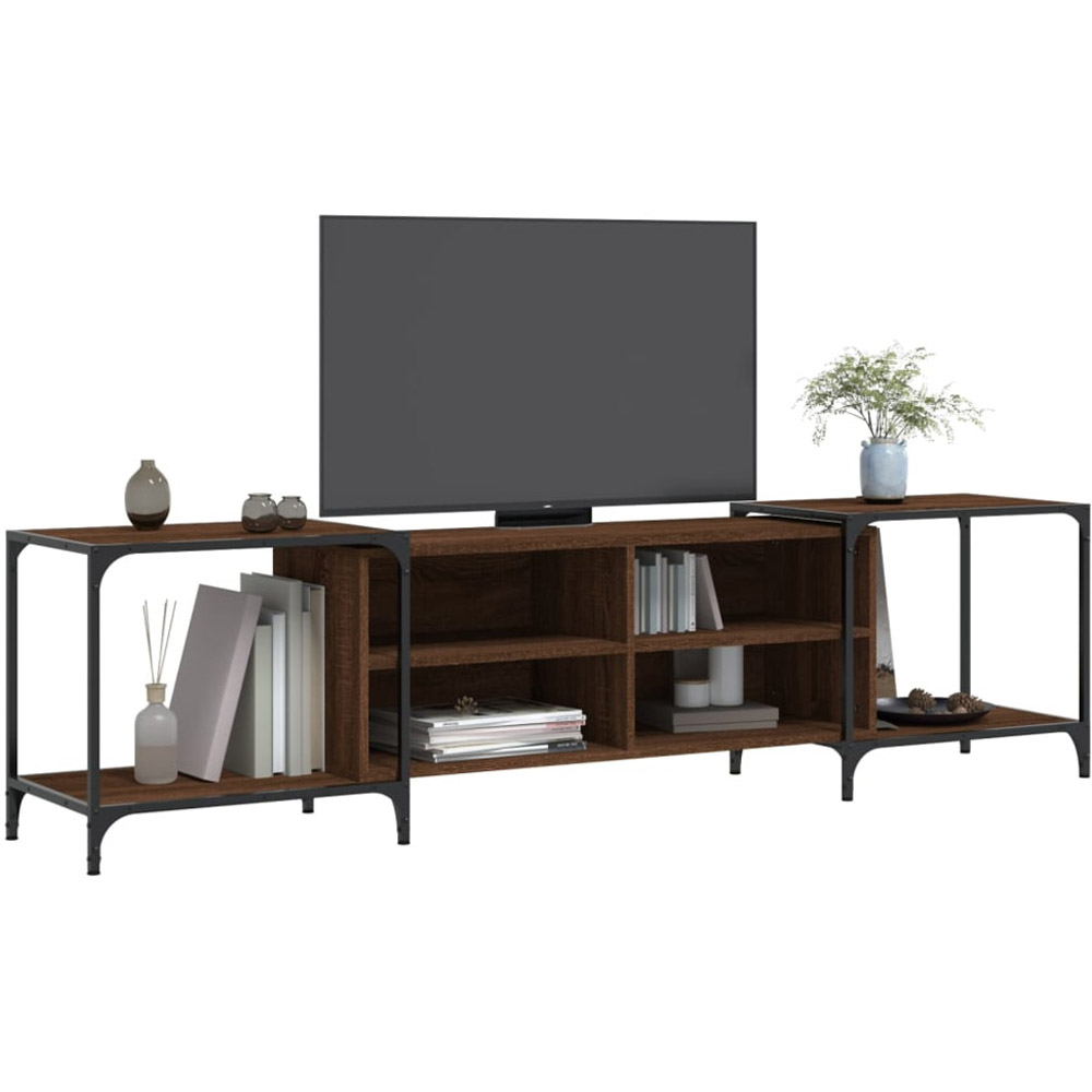 vidaXL 4 Shelf Brown Oak TV Cabinet Image 3