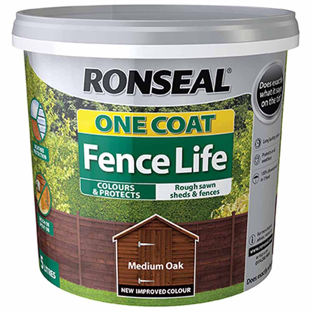 Ronseal Medium Oak One Coat Fence Life 5L Image 2