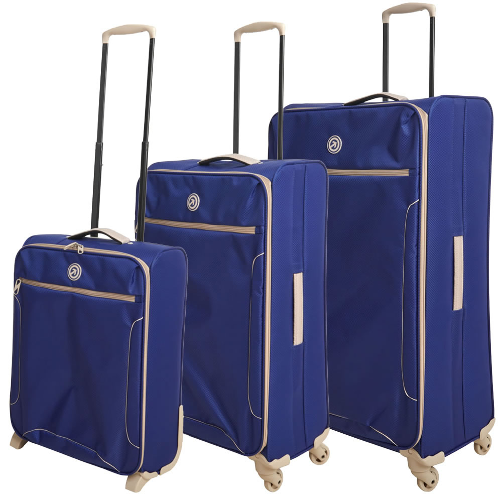 Wilko Ultralite Blue Suitcase Bundle Image
