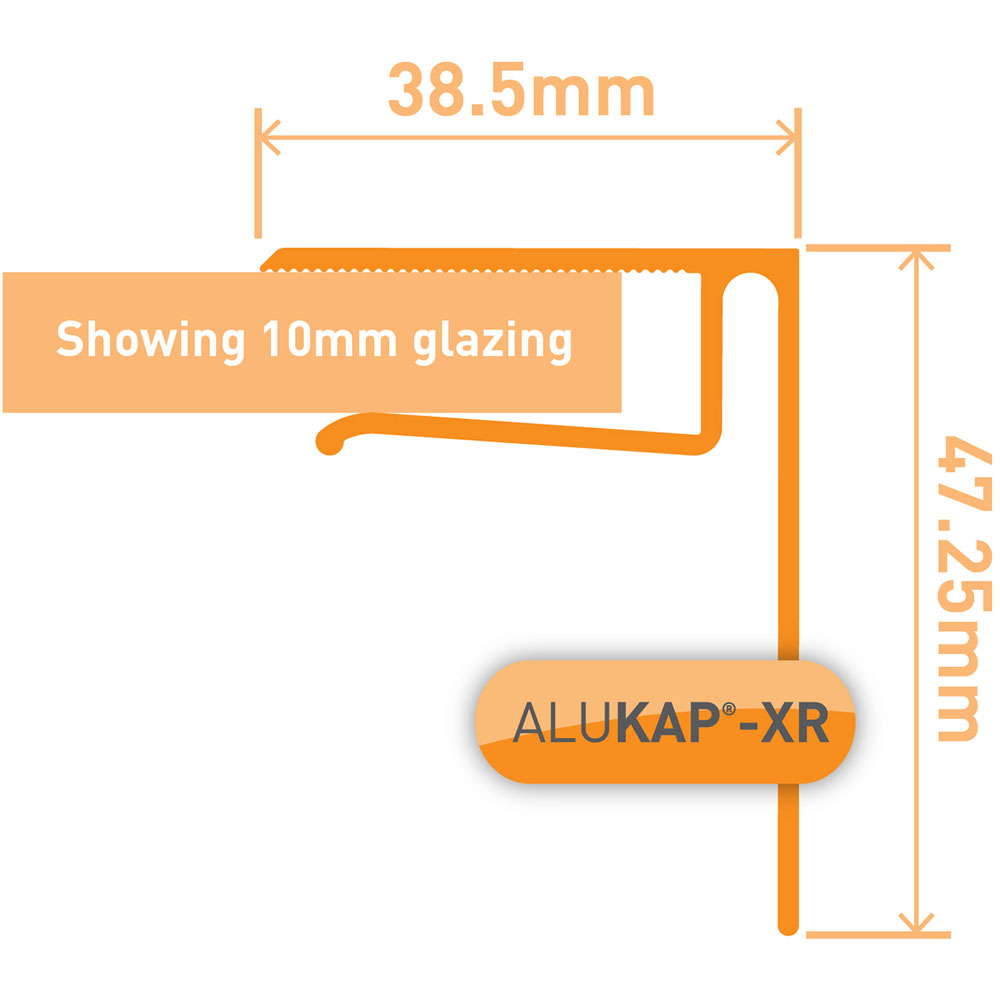 Alukap-XR 10mm White End Stop Bar 2.4m Image 3