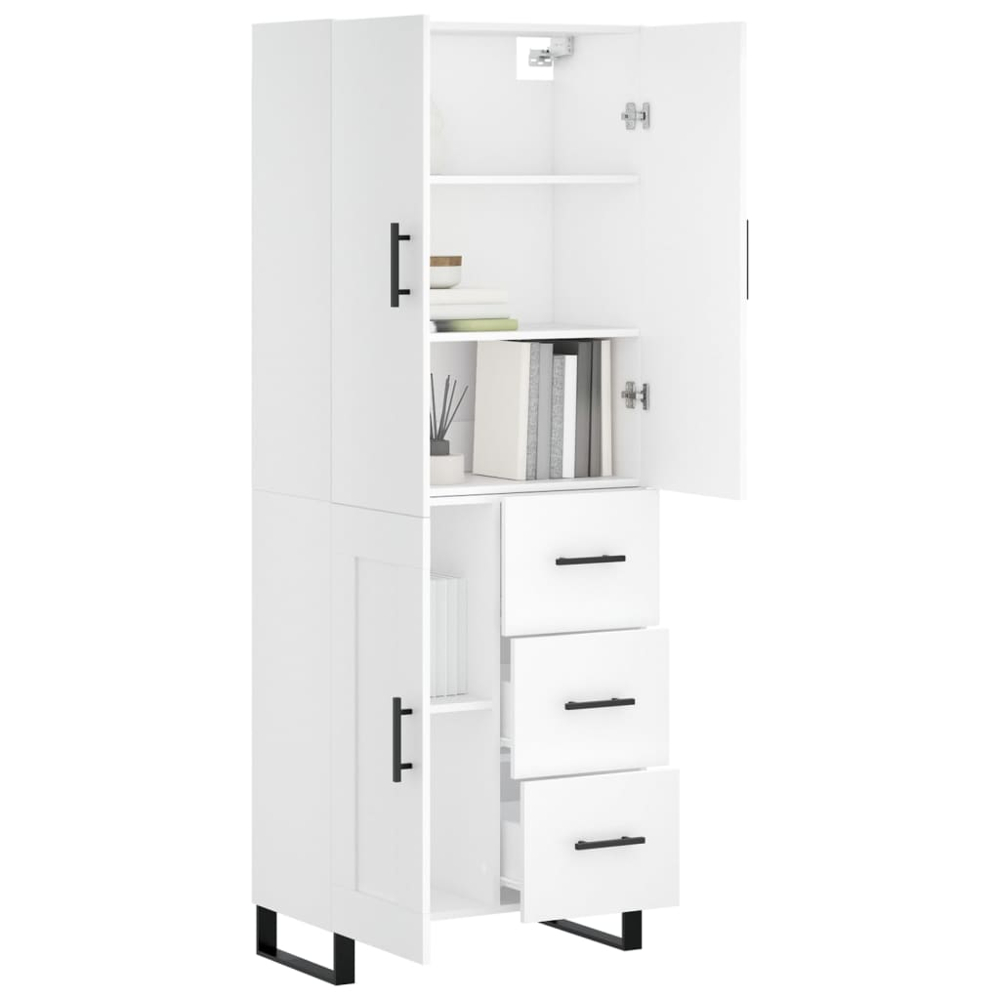 vidaXL 3 Door 3 Drawer White Highboard Image 3