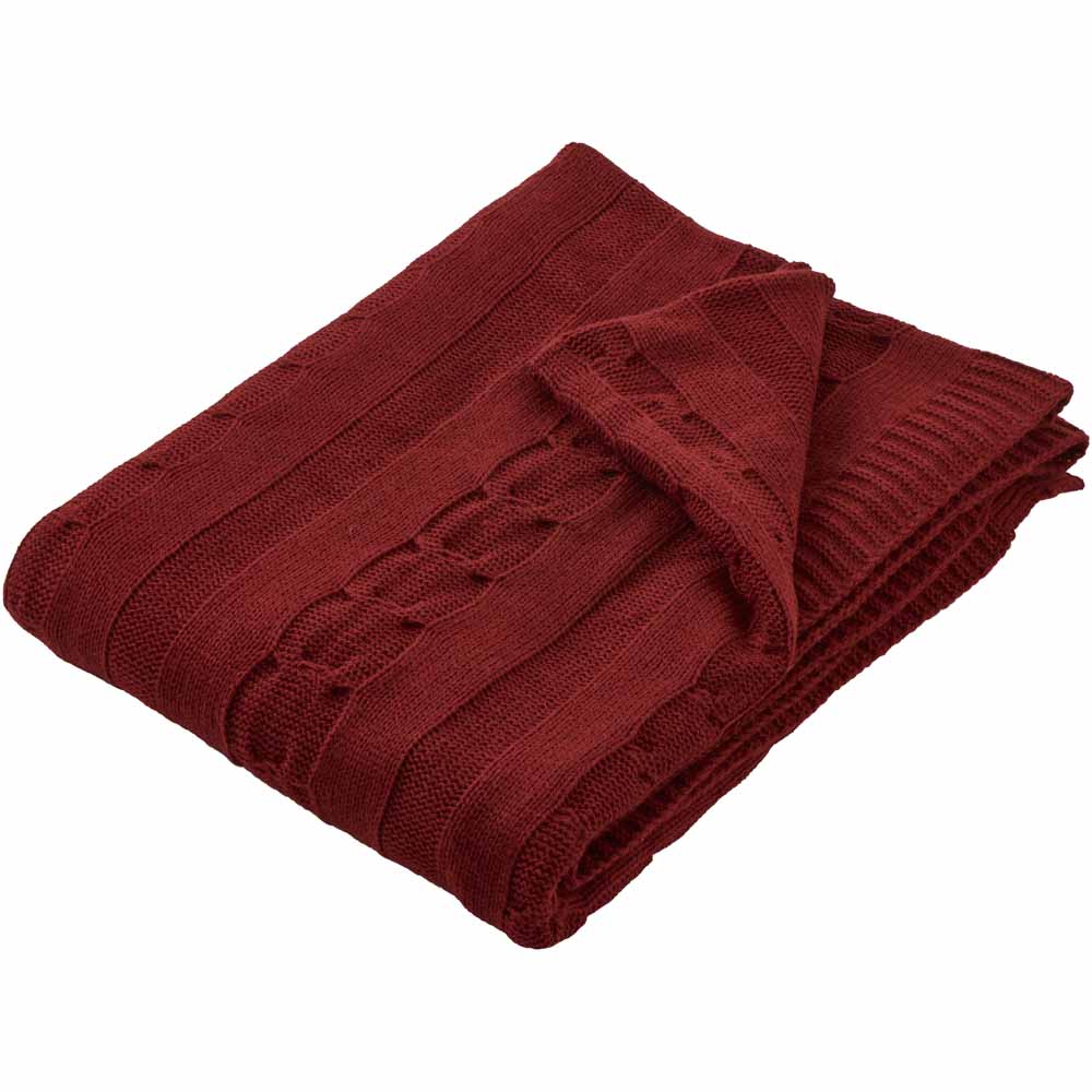 Wilko Cable Knit Throw 130 x 170cm Wilko