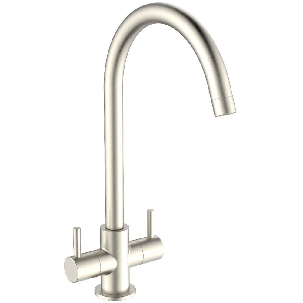 Reginox Genesis BN II Brushed Nickel Dual Lever Kitchen Tap Image 1