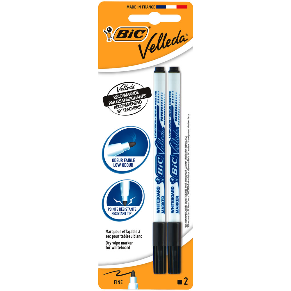 Bic Velleda Fine Dry Erase 2pk Wilko
