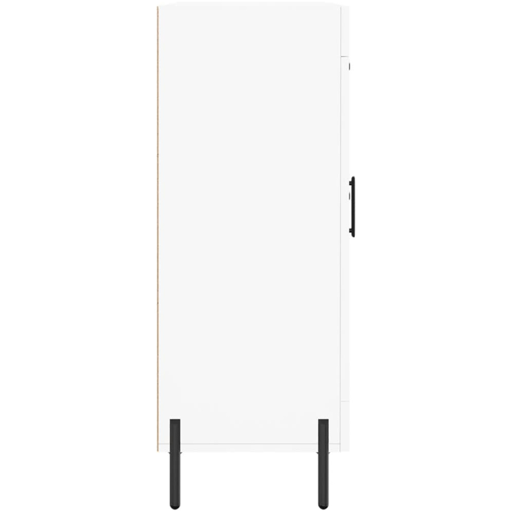 vidaXL Single Glass Door 3 Drawer White Sideboard Image 7