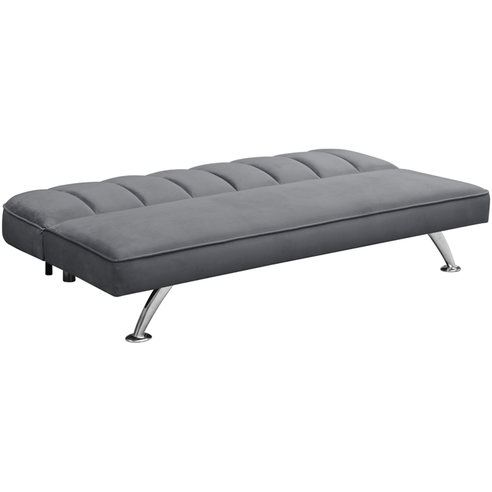 Brighton 3 Seater Grey Velvet Sofa Bed Image 5