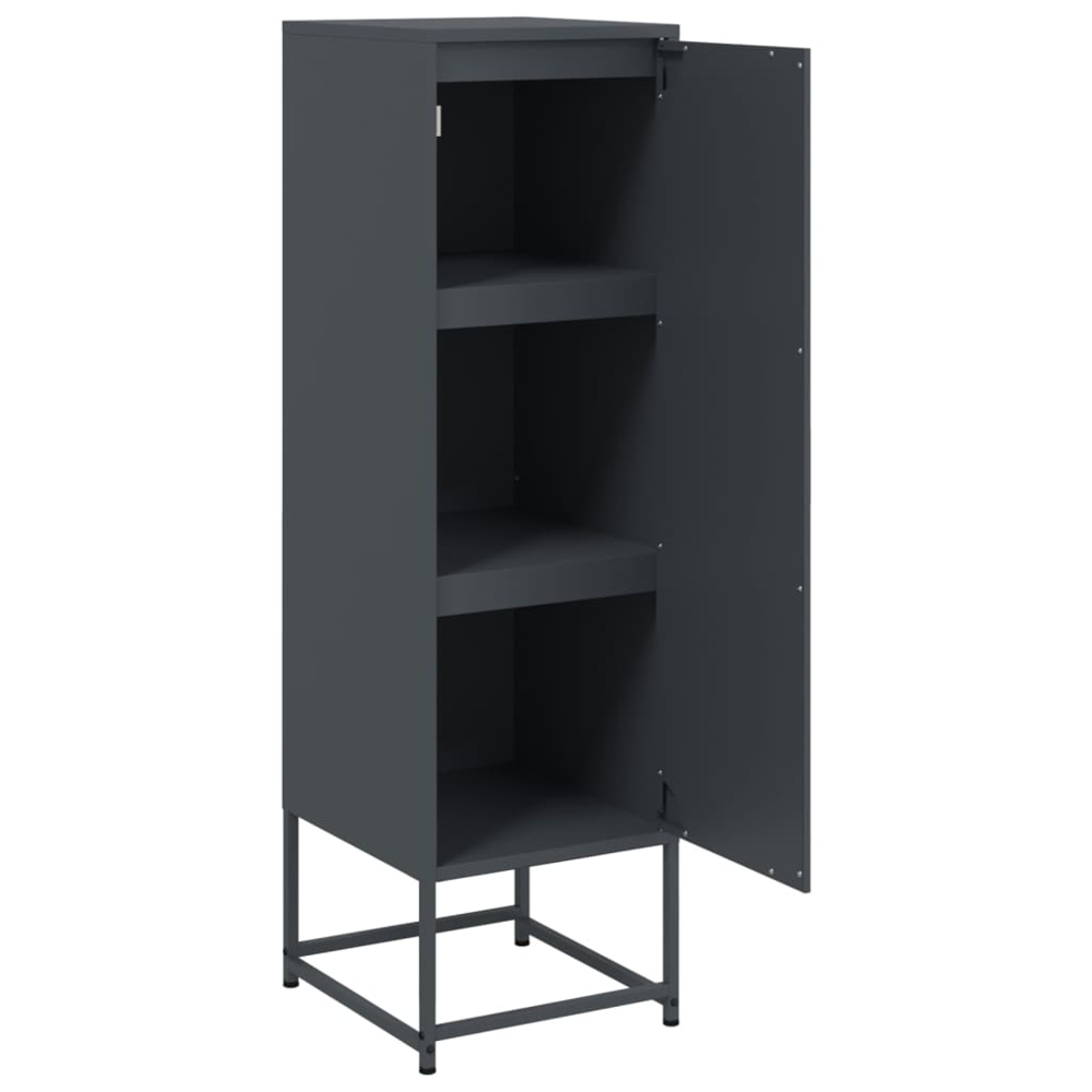 vidaXL Single Door Anthracite Steel Highboard Image 3