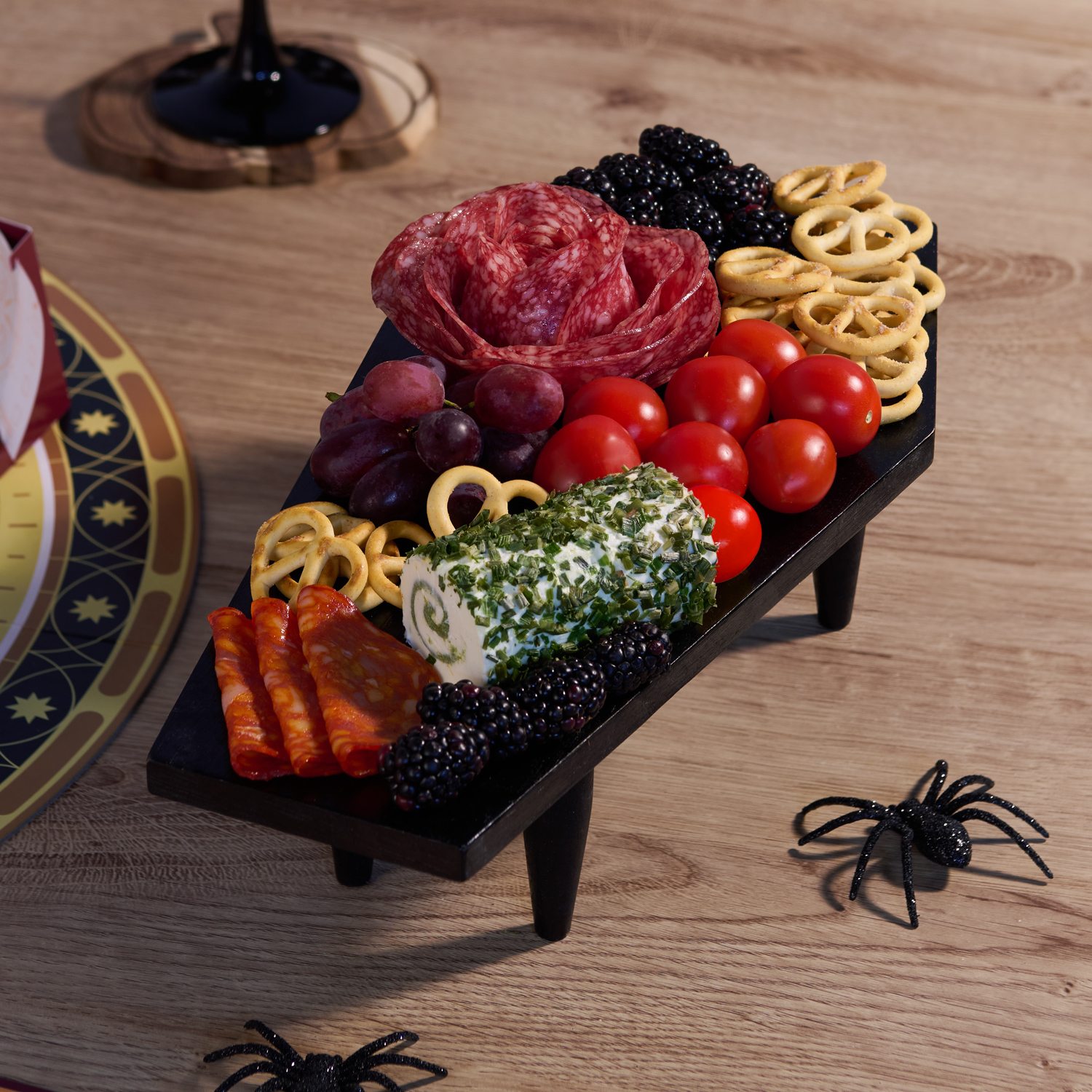 Coffin Serving Board with Legs Black Image 2