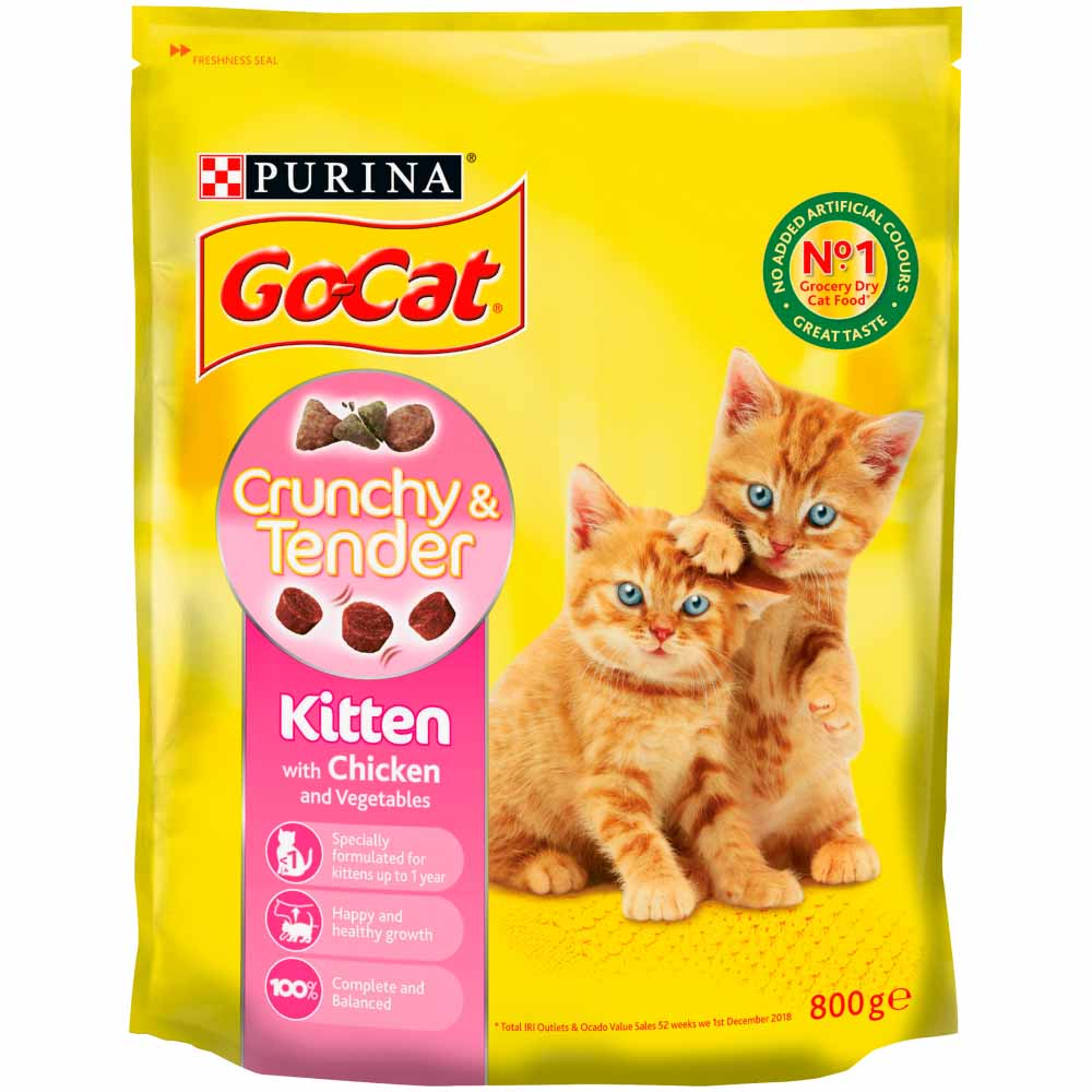 Go-Cat Crunchy and Tender Kitten Dry Cat Food Chicken 800g Image 2