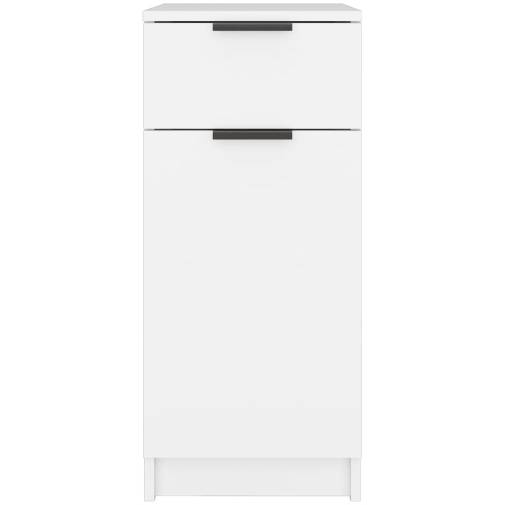 vidaXL Single Door Single Drawer White Desk Cabinet Image 6