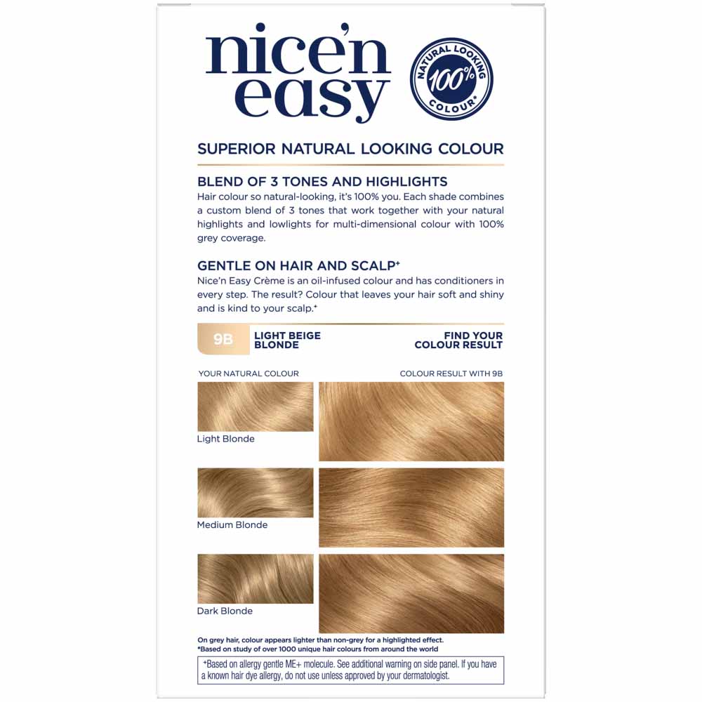 Clairol Nice'n Easy Permanent Hair Dye 4 Light Beige Blonde Image 2