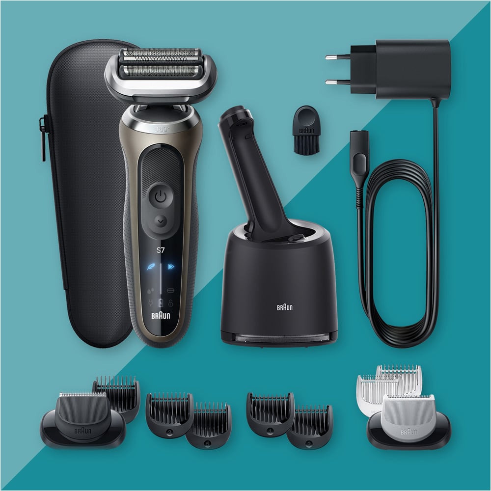 Braun Series 7 72-C7650cc Gold Electric Shaver with SmartCare Centre and EasyClick Attachments Image 3