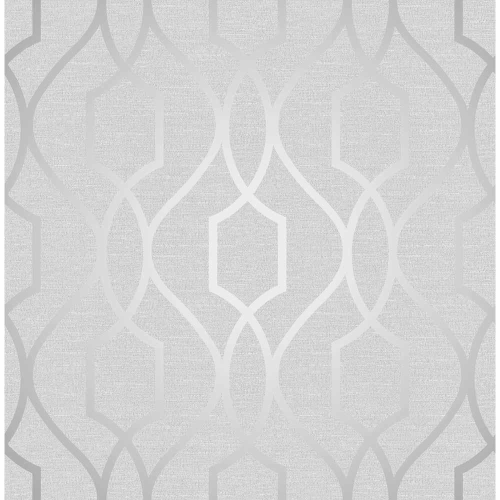 Sublime Apex Trellis Stone Silver Wallpaper Image 1