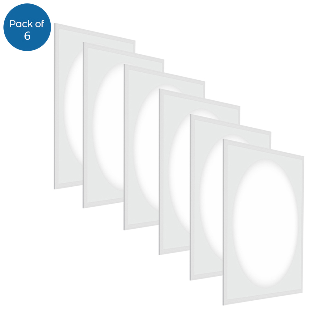 ENER-J 3400 Lumen 4000K Moon Light LED Backlit Ceiling Downlight Lamp 600 x 600mm 6 Pack Image 1
