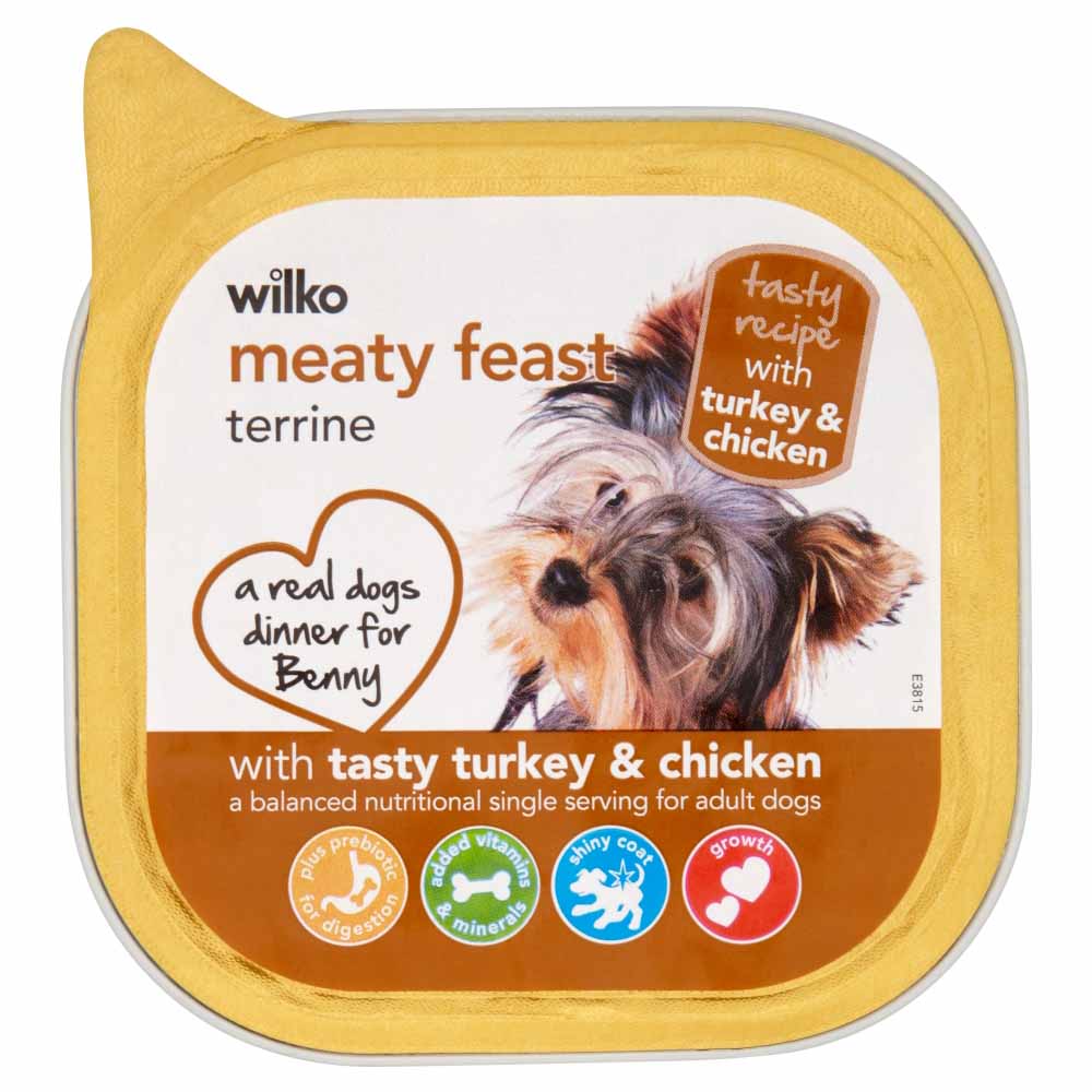 Wilko Turkey and Chicken Dog Food Tray 300g Image 1