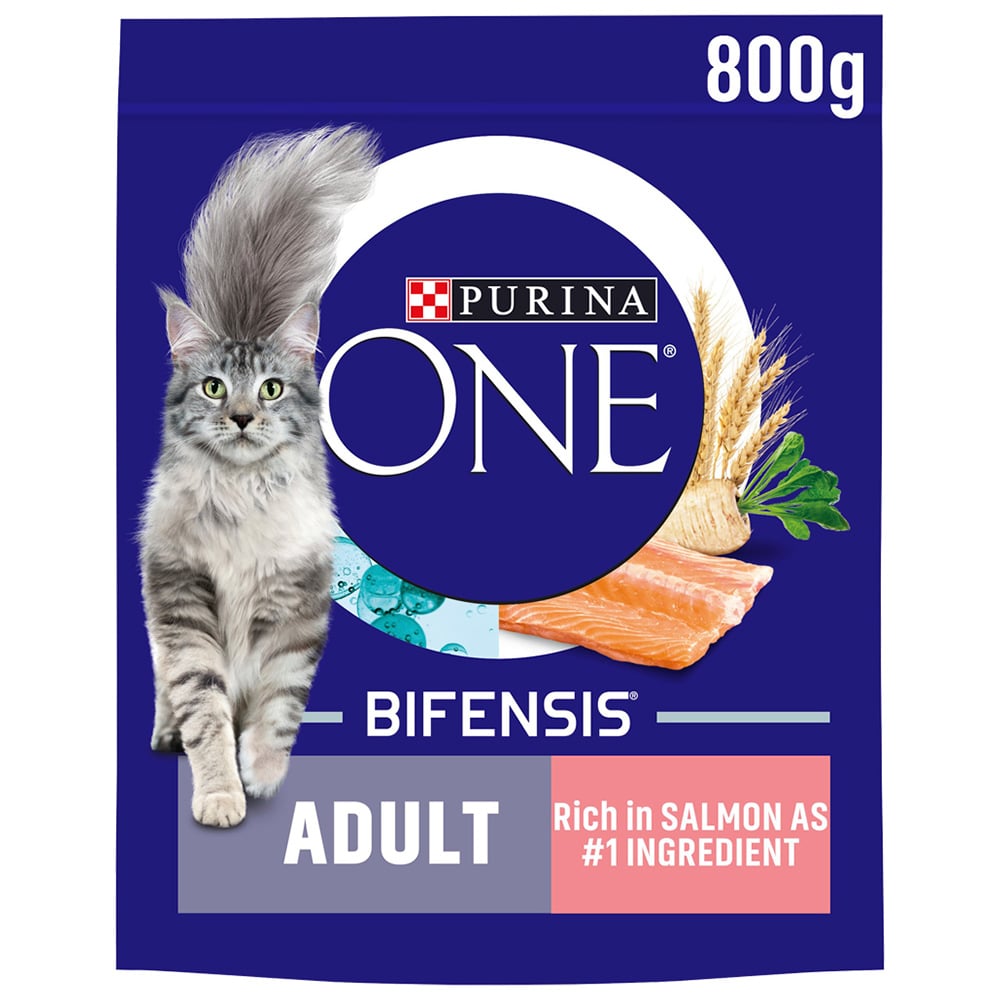 Purina ONE Rich in Salmon Adult Cat Dry Food Case of 4 x 800g Image 2
