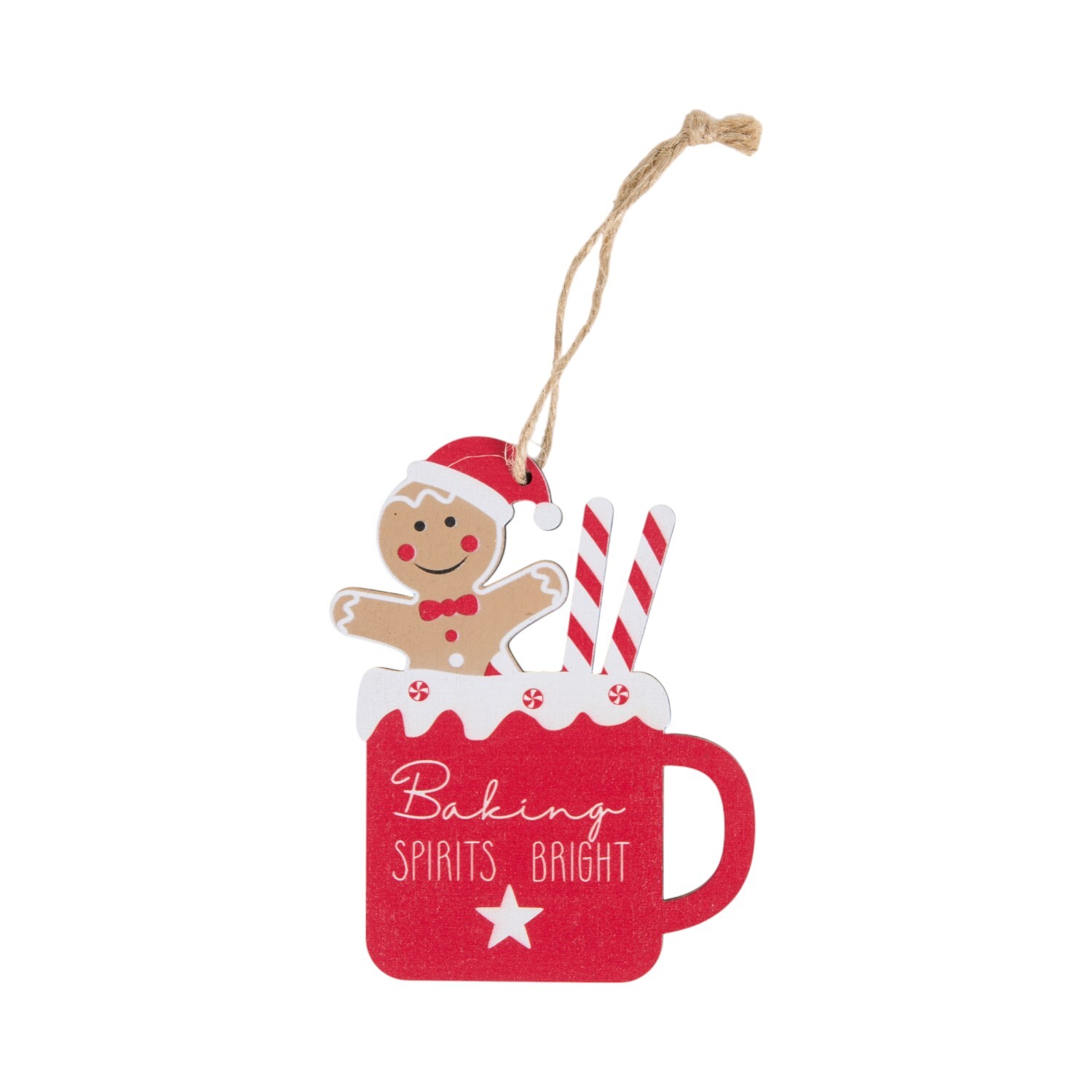 Gingerbread Mug Decoration Red and White Image 5
