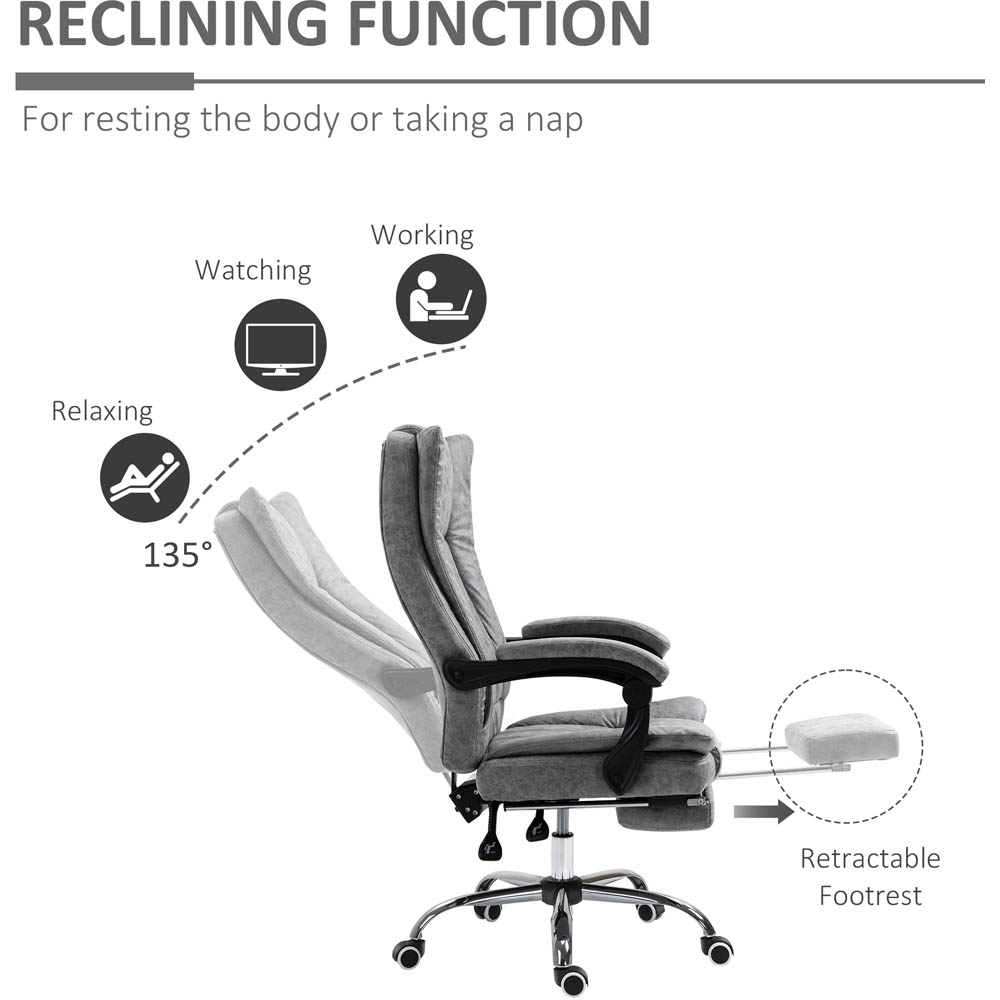 Portland Grey Microfibre Swivel Office Desk Chair Image 3