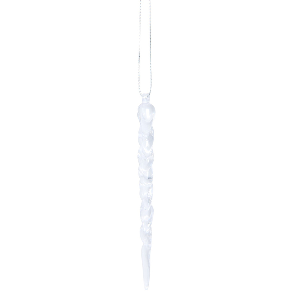 Pack of 6 Twisted Acrylic Icicles Clear Image 4