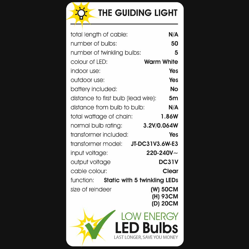 Wilko Medium Light Up Reindeer Wilko