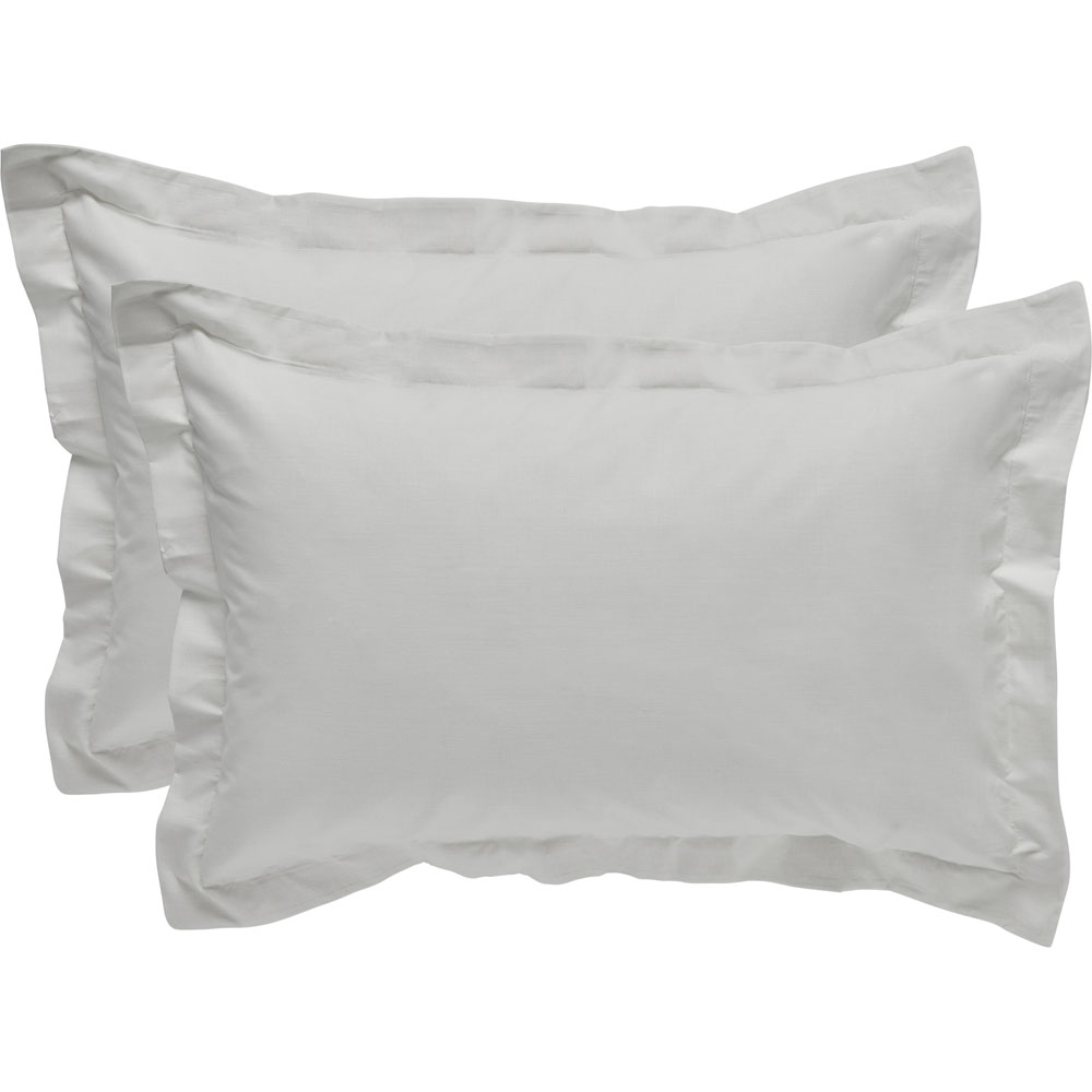 Wilko Best Single White 300 Thread Count Percale Oxford Pillowcase Image 1