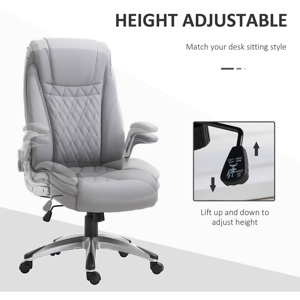Portland Grey PU Leather Swivel Executive Office Chair Image 3