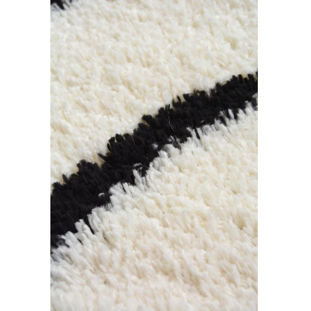 Homemaker Ivory and Black Isobar Snug Shaggy Rug 160 x 230cm Image 2