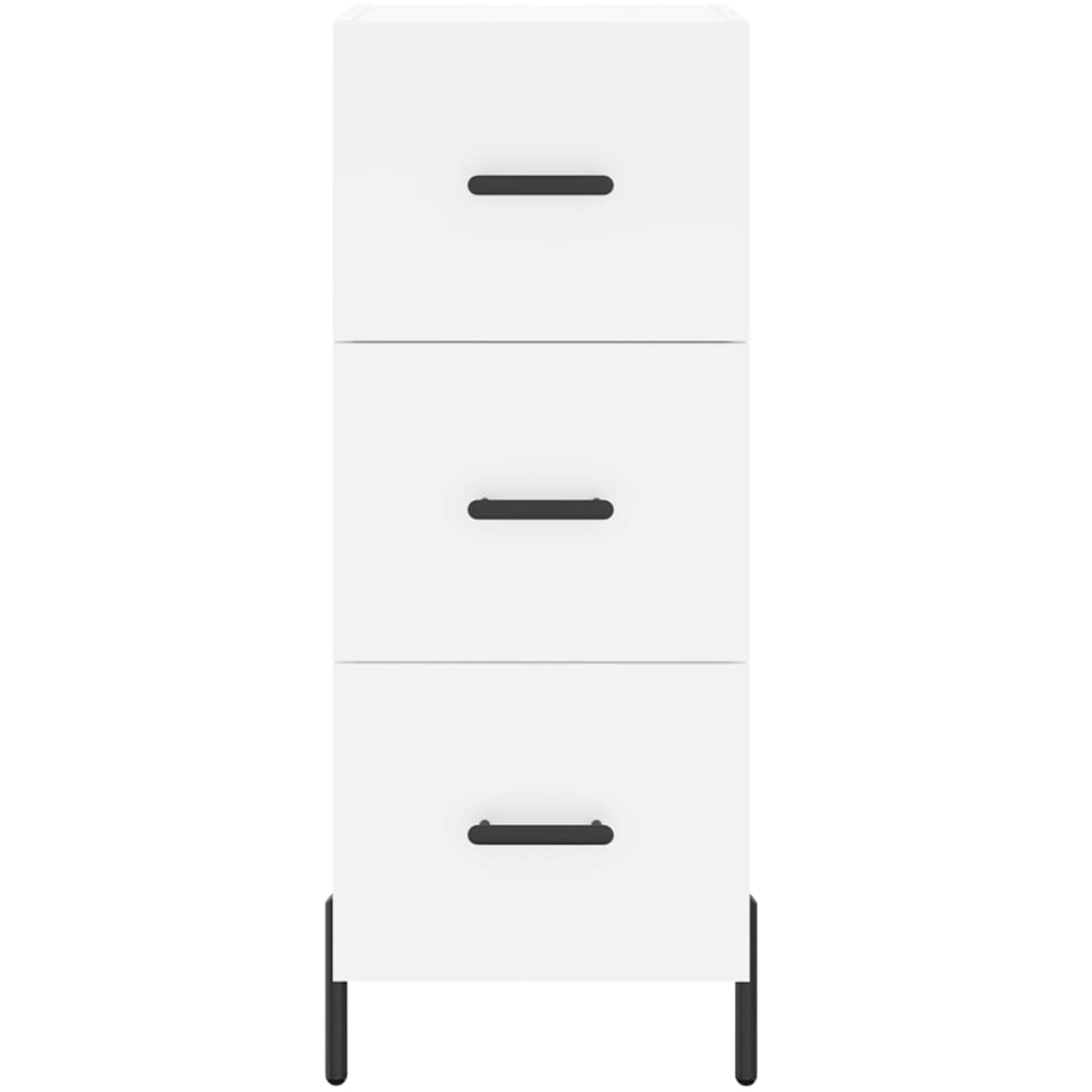 vidaXL Single Door 3 Drawer White Highboard with Metal Legs Image 6