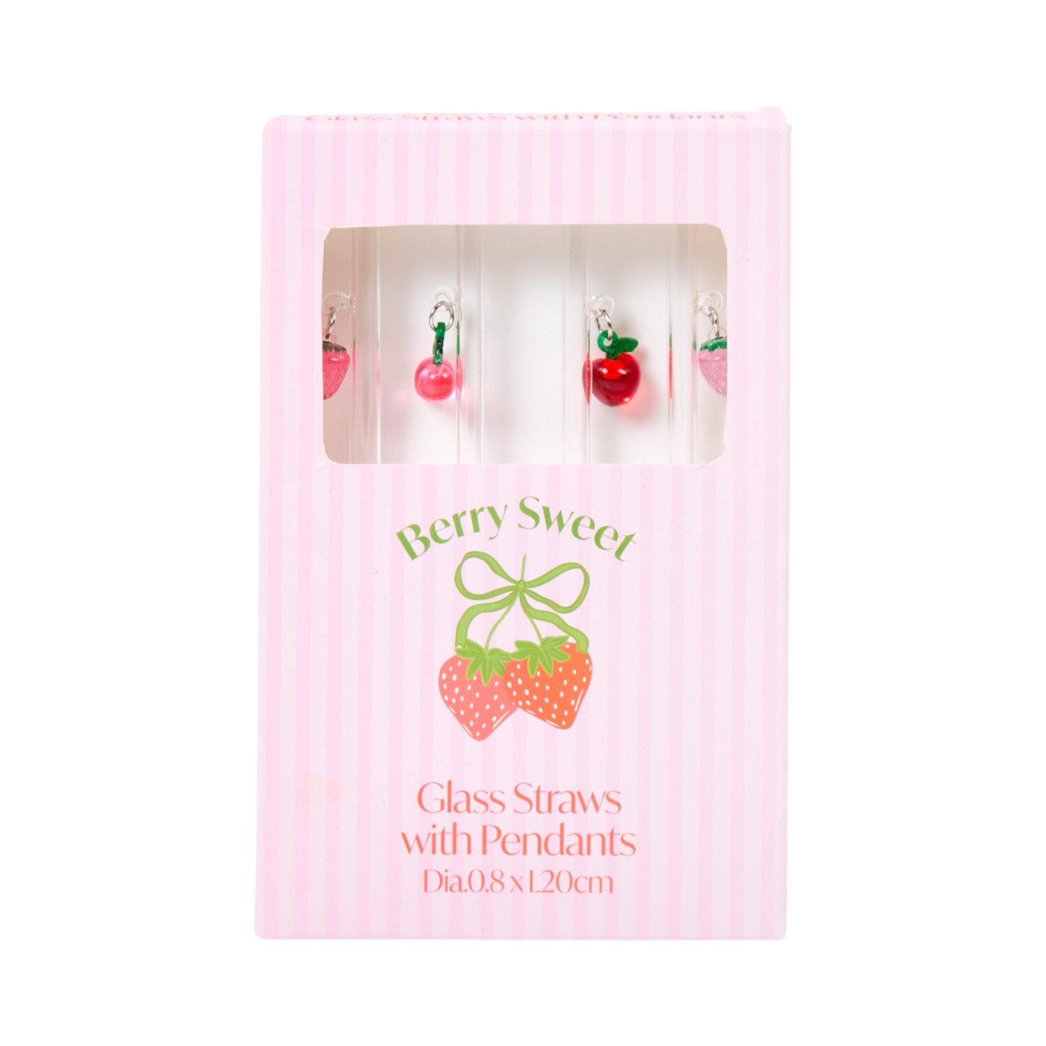 Pack of 4 Glass Straws with Fruit Pendants Image 3