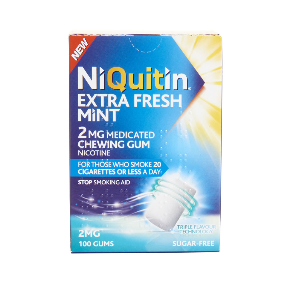 NiQuitin Extra Fresh Mint Chewing Gum 2mg 100 pieces Image