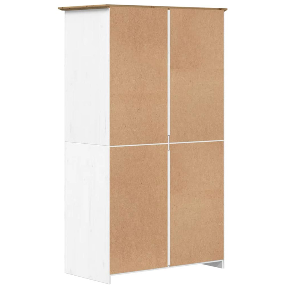vidaXL Bodo 2 Door White and Brown Solid Wood Pine Wardrobe Image 6