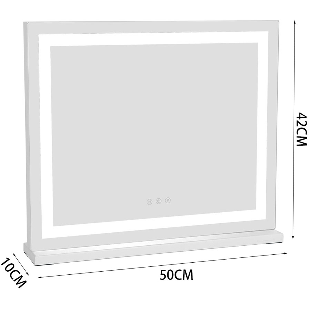 Living and Home White Contemporary LED Vanity Makeup Mirror 50 x 42cm Image 9