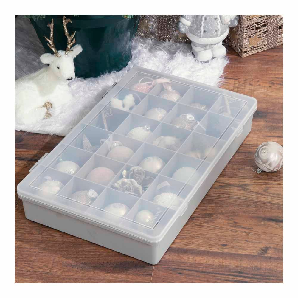 Wham Grey Bauble Organiser Box 24L Wilko