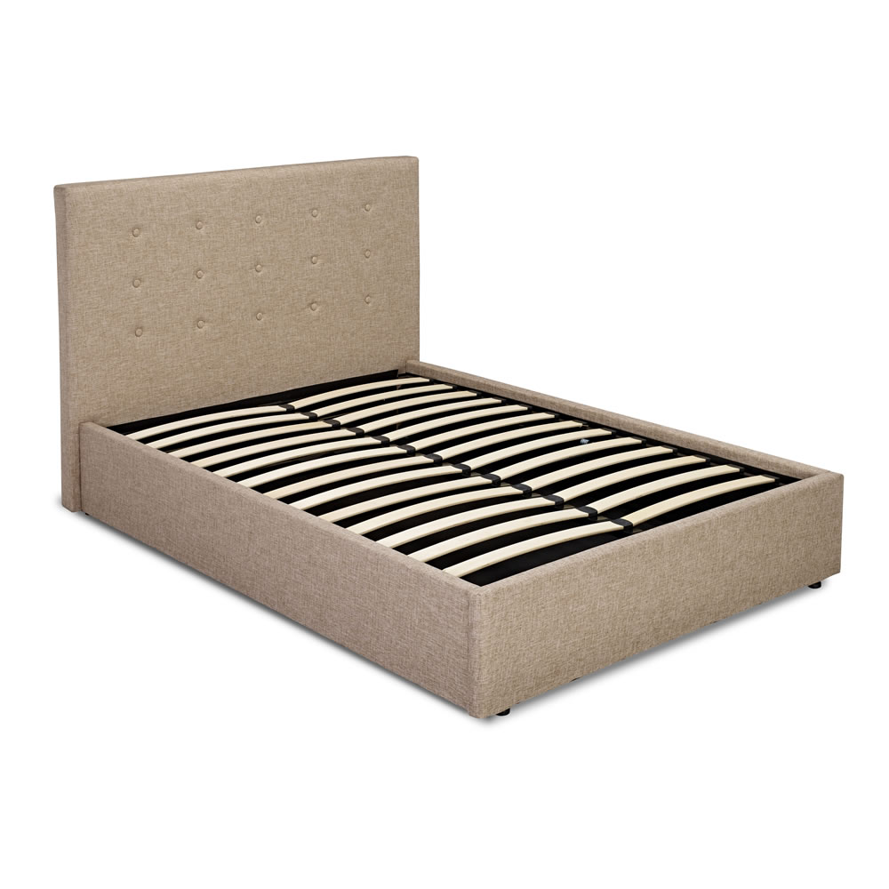 Lucca Beige King Size Ottoman Bed Image 1