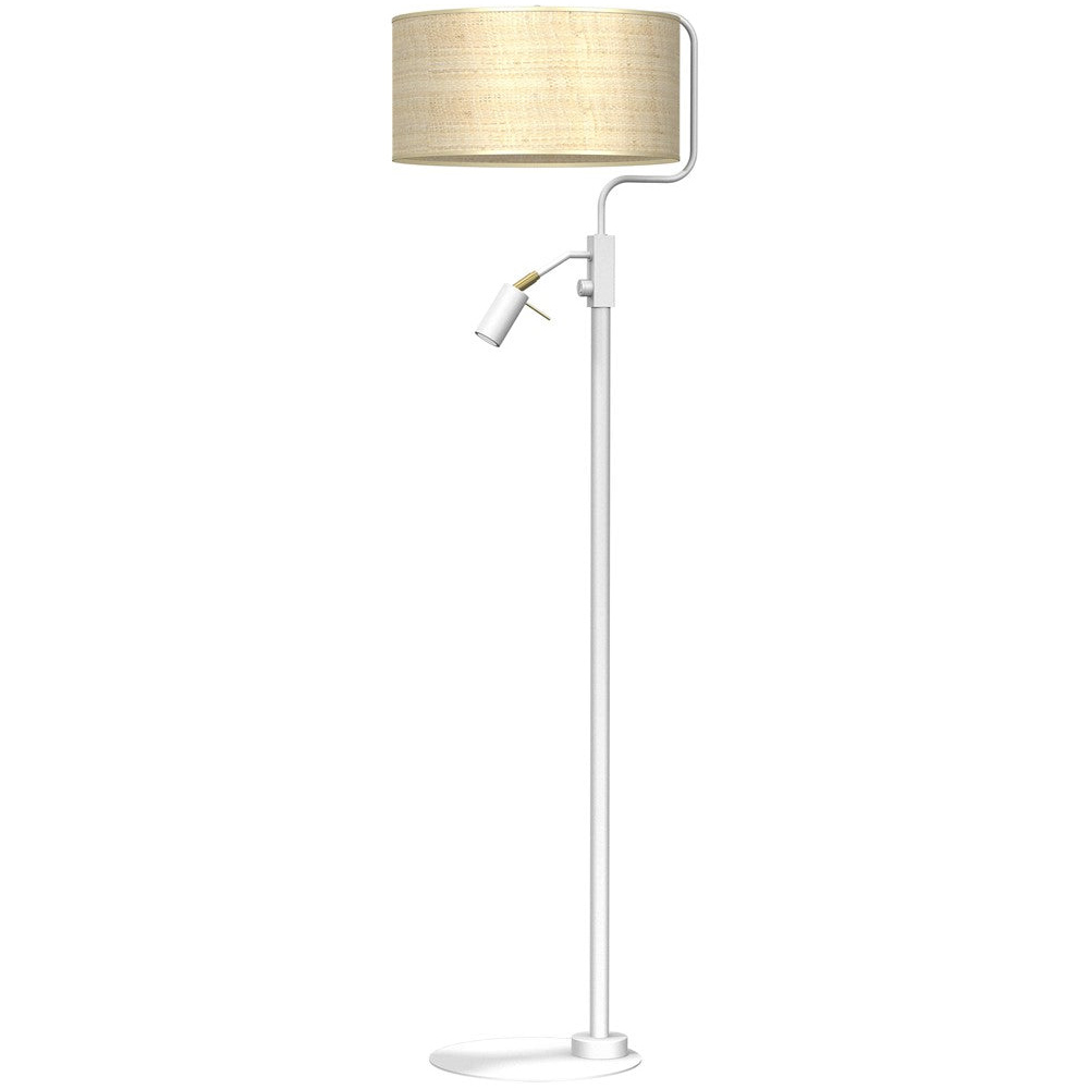Milagro Marshall Rattan White Floor Lamp 230V Image 1