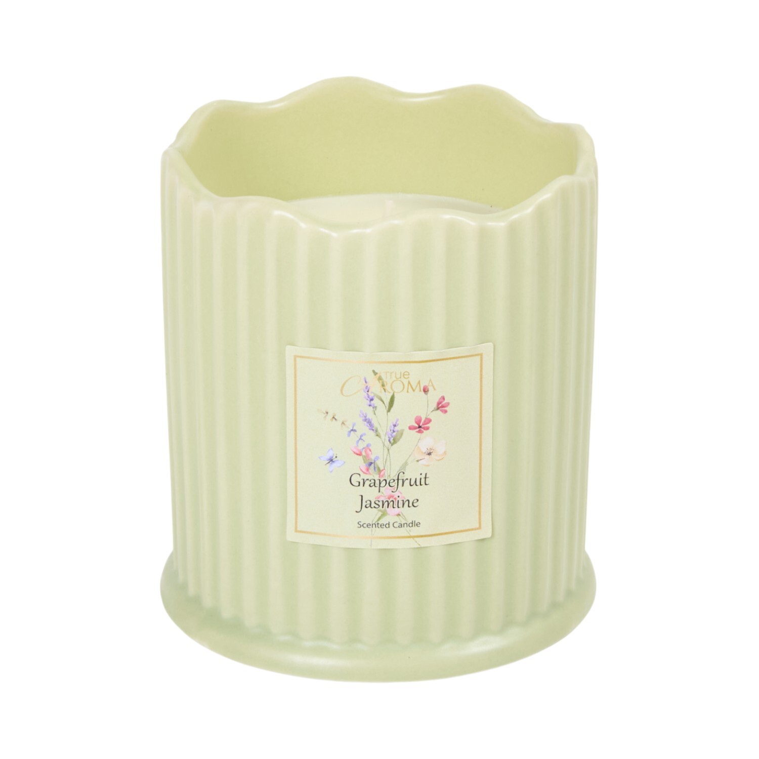 Grapefruit and Jasmine Scalloped Scented Candle Image 7