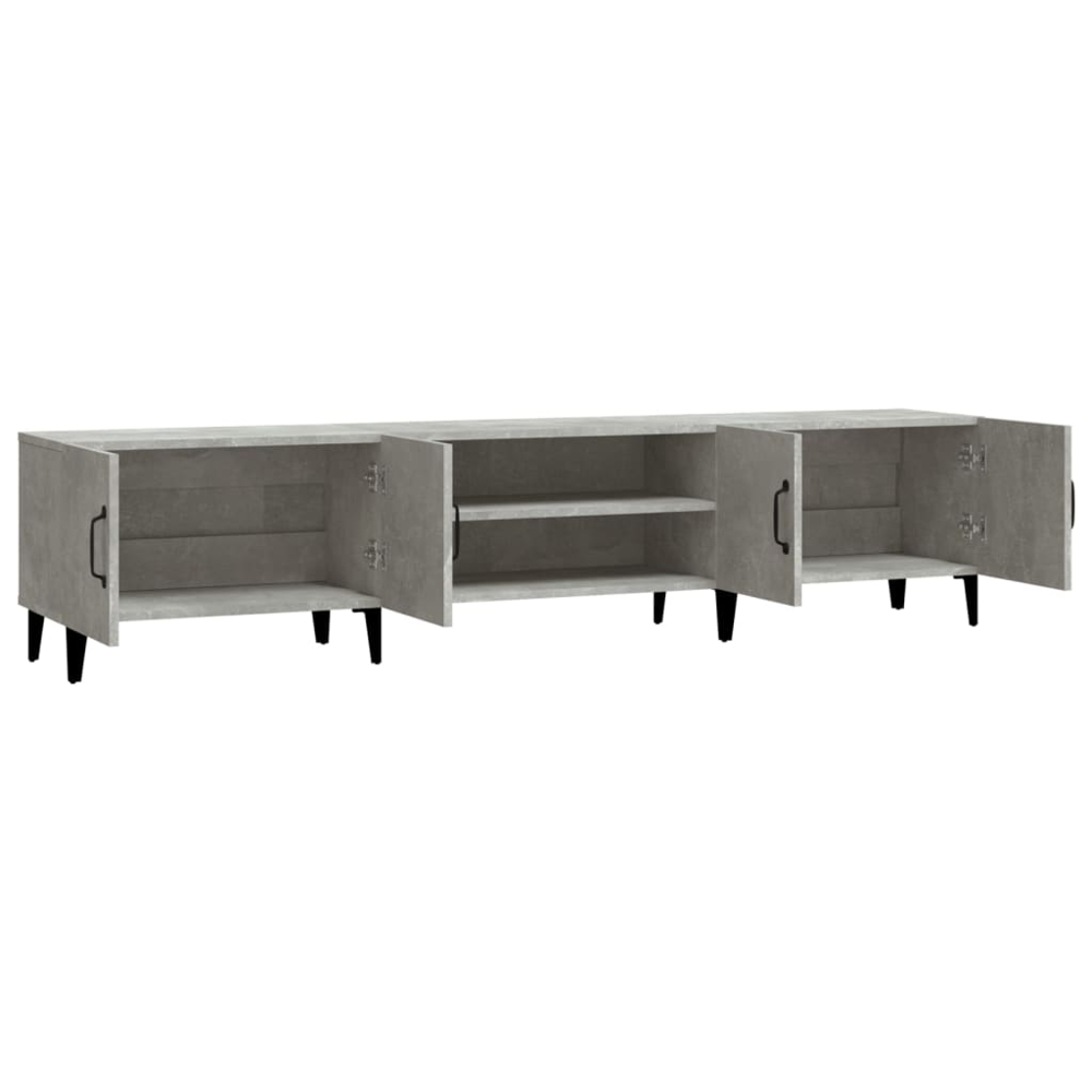 vidaXL 4 Door 2 Shelf Concrete Grey TV Cabinet Image 4