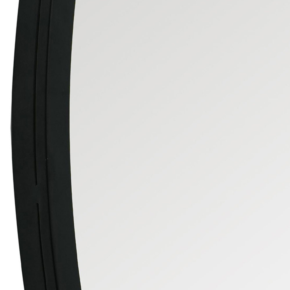 MirrorOutlet The Circulus Black Flat Bottom Circular Outdoor Garden Wall Mirror 105 x 100cm Image 5