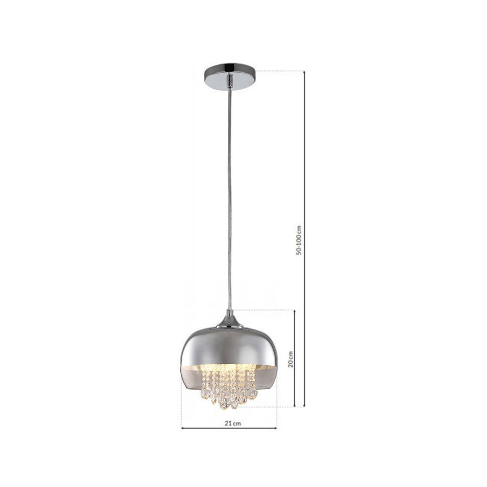 Milagro Luna Silver LED Pendant Lamp Image 8