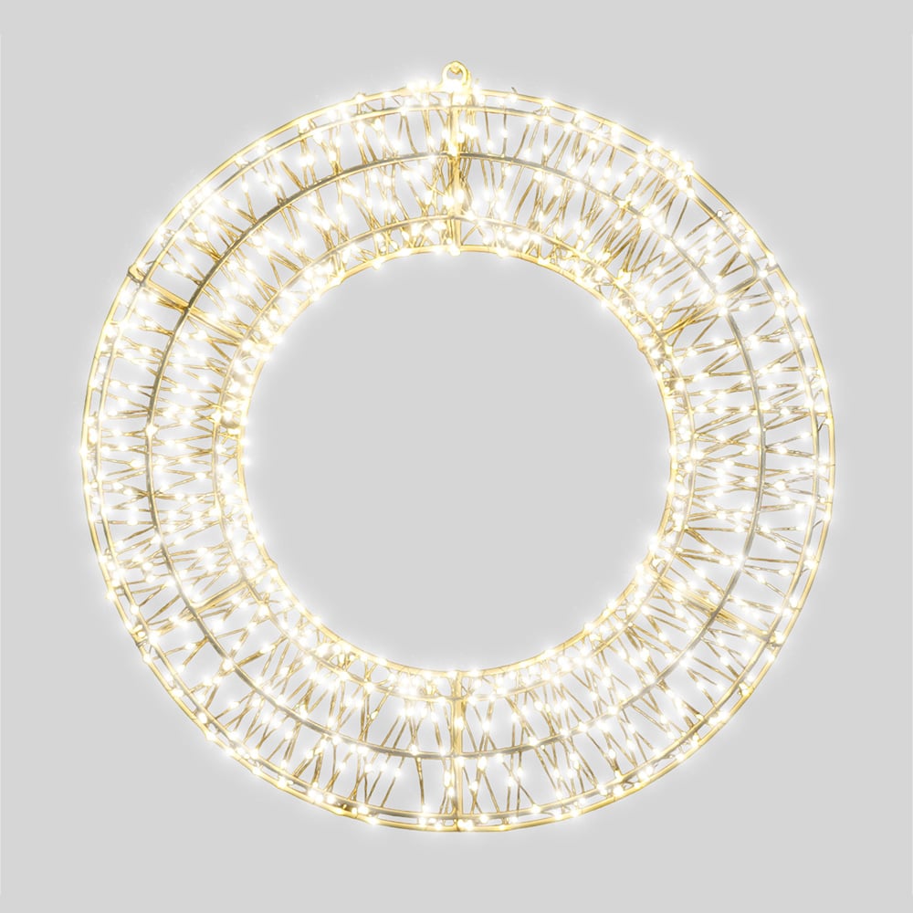 Xmas Haus Warm White LED Metal Wreath 50cm Image 3