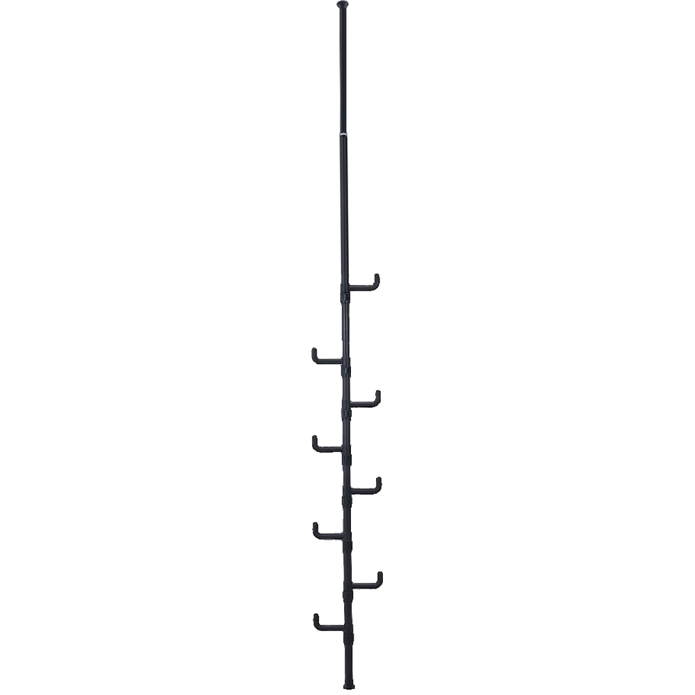 Living and Home Black Adjustable Floor-to-Ceiling Coat Stand with 8 Hooks Image 1