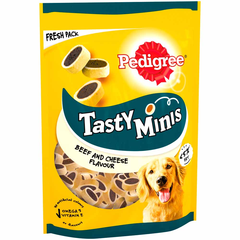 PEDIGREE Tasty Minis Dog Treats Cheesy Nibbles with Cheese and Beef 140g Image 2