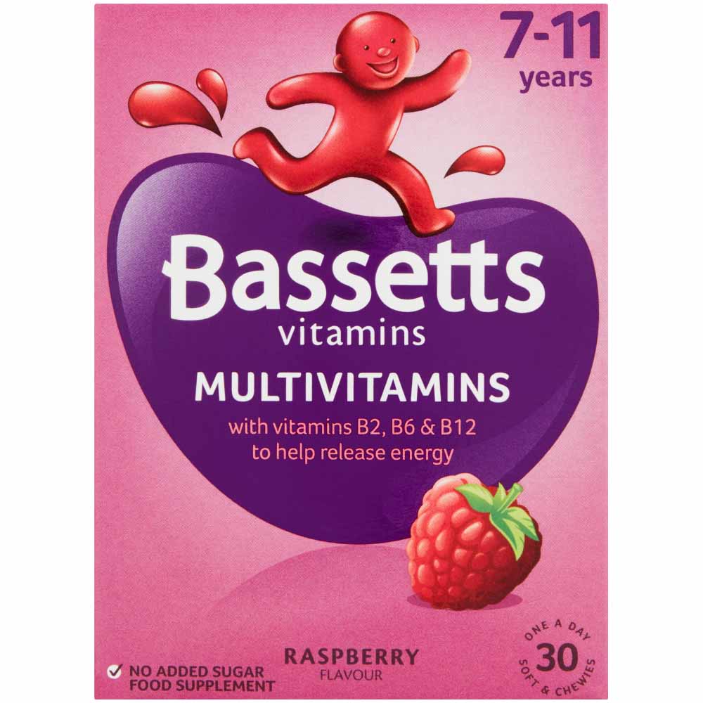 Bassetts Raspberry Multivitamins 7 to 11 Years 30 Pack Image 1