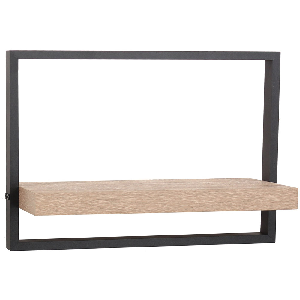 Core Products Nova 65cm Oak and Black Framed Floating Shelf Kit Image 3