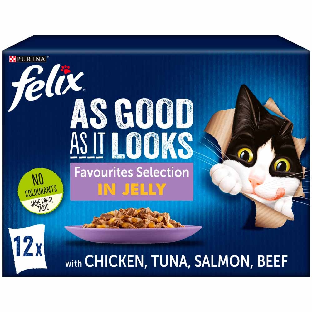 Purina Felix As Good As It Looks Favourites In Jelly Cat Food 100g Case of 4 x 12 Pack Image 2