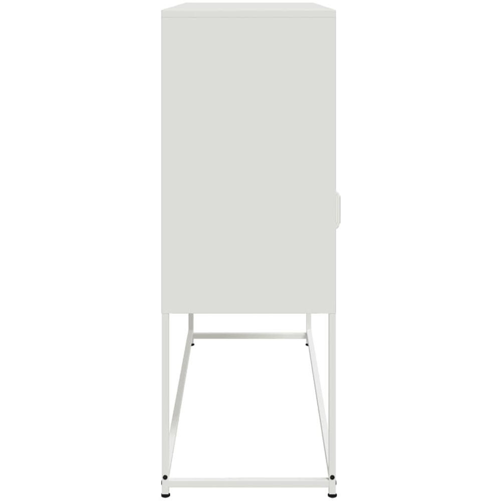 vidaXL 3 Door 3 Shelf White Steel Sideboard Image 5