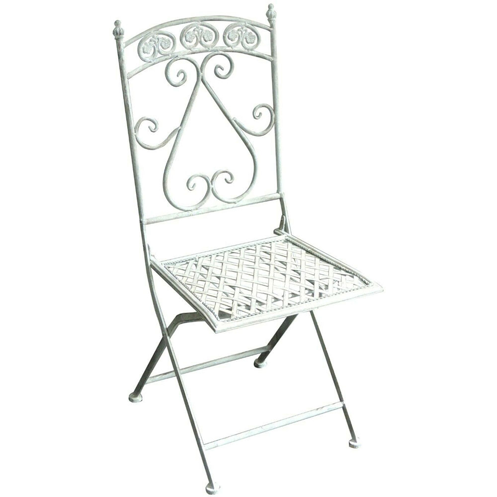 GlamHaus Milan 2 Seater Garden Bistro Set Antique Grey Image 3