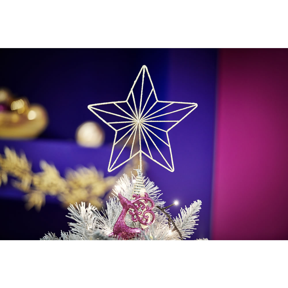 Wilko Midnight Magic Gold Glitter Star Christmas  Tree Topper Image 2