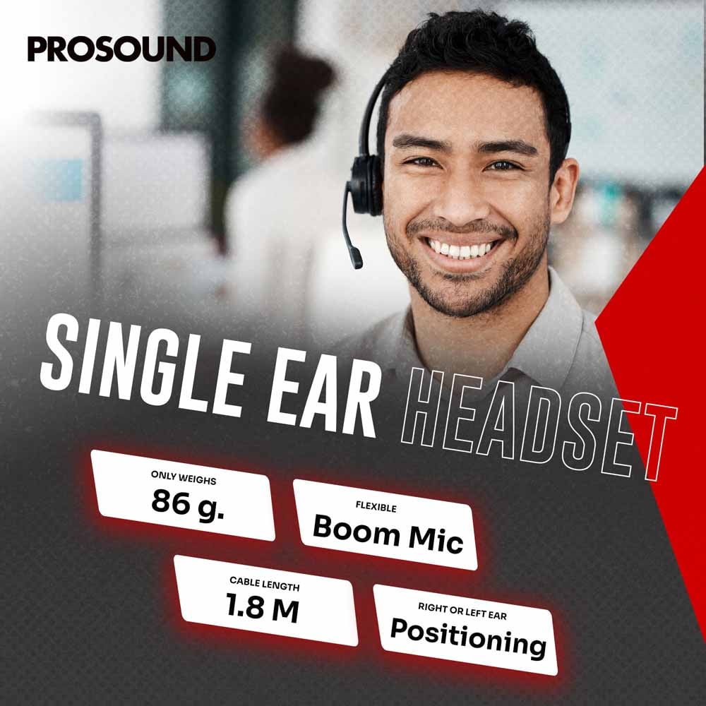 ProSound Single Ear USB-A Headset with Boom Microphone Image 5