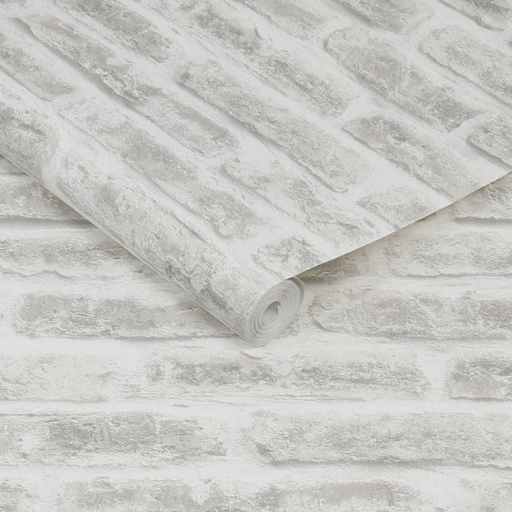 Superfresco Easy Realist Brick White Wallpaper Image 2